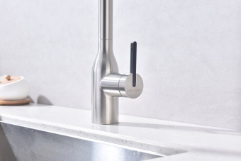 Детальное фото товара: Paulmark Magneto One, смеситель, брашированная сталь