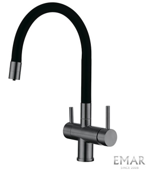 Детальное фото товара: Emar EC-3015 PVD Dark, смеситель, вороненая сталь