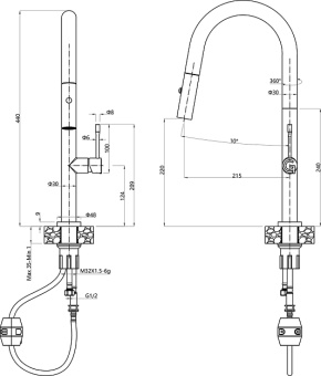 Детальное фото товара: Rivelato ASTI 3972500 grigio/cromo, смеситель, гранит, серый/хром