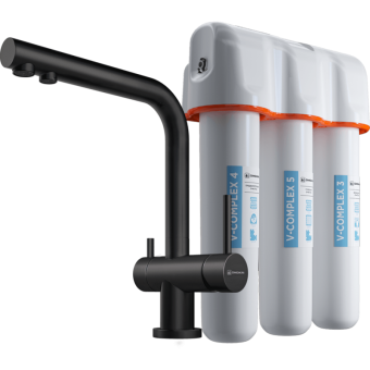 Детальное фото товара: Omoikiri Nagano-GB, смеситель, графит + Pure drop Lite