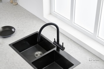 Детальное фото товара: Emar EC-3015 PVD Dark, смеситель, вороненая сталь