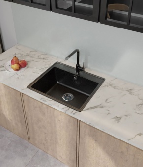Детальное фото товара: GranFest VERTEX GF-V-580, мойка, мрамор черный