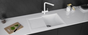 Детальное фото товара: KUCHENSTERN PLAT 50, мойка, гранит, белый