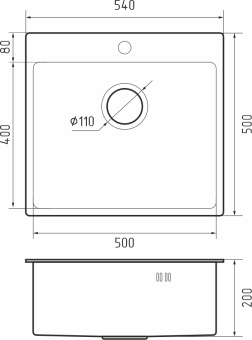 Детальное фото товара: Rivelato RINOX 5450 PVD black, мойка, нержавеющая сталь, черный