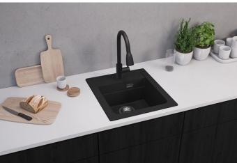 Детальное фото товара: ALVEUS PRIMROSE PS BLACK MATT, смеситель, гранит, черный матовый