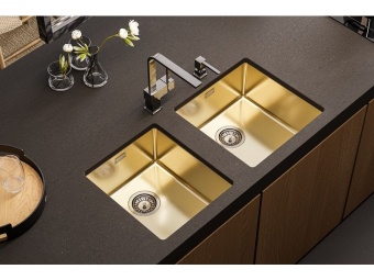 Детальное фото товара: ALVEUS KOMBINO 20 MONARCH BRONZE SAT-90, мойка, нерж. сталь, бронза (в компл. с выпуском без сифона)