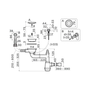 Детальное фото товара: Omoikiri WK-1-R-AB-A Арматура для одночашевых моек, круглый перелив, кл.-авт, латунь