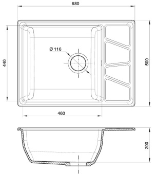 Детальное фото товара: GranFest VERTEX GF-V-680L, мойка, мрамор, иней