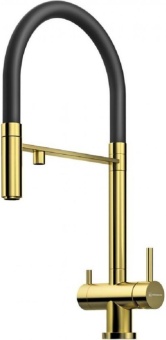 Детальное фото товара: Omoikiri Kanto-C, смеситель, хром/белый гибкий шланг