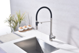 Детальное фото товара: Paulmark Magneto One, смеситель, брашированная сталь