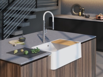 Детальное фото товара: Omoikiri Tarento 83-BL, мойка, гранит, черный