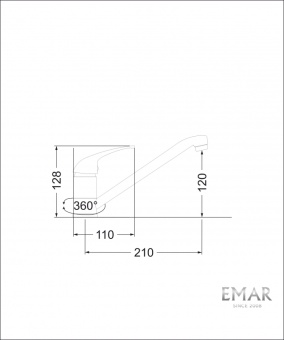 Детальное фото товара: Emar EC-3009, смеситель, хром