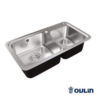 Детальное фото товара: Oulin OL-H9903 (F&P), мойка, нержавеющая сталь сатин