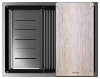 Детальное фото товара: Paulmark NEXT-MULTI SINK 58 UNI, мойка, нержавеющая сталь, вороненая сталь