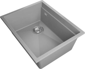 Детальное фото товара: Rivelato LINO LN-554-L grigio metallizz, мойка, гранит, серый металлик