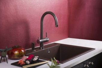 Детальное фото товара: Omoikiri Daisen 51-BL, мойка, гранит, черный