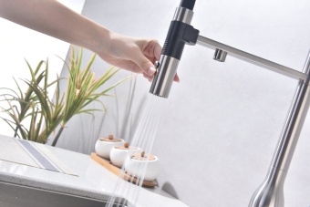 Детальное фото товара: Paulmark Magneto One, смеситель, брашированная сталь
