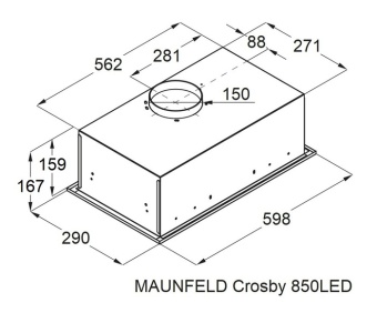 Детальное фото товара: Maunfeld CROSBY 850 LED нержавеющая сталь