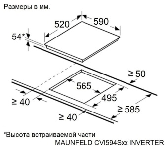 Детальное фото товара: Maunfeld CVI594SBG Inverter