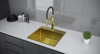 Детальное фото товара: KUCHENSTERN WERK 60, мойка, нержавеющая сталь, вороненая сталь