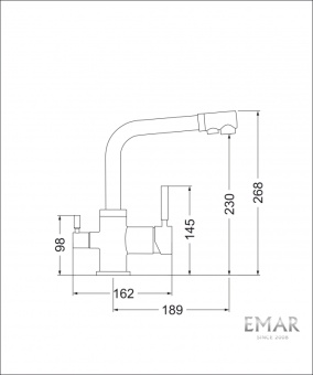 Детальное фото товара: Emar 3003N.8, смеситель, гранит, морион