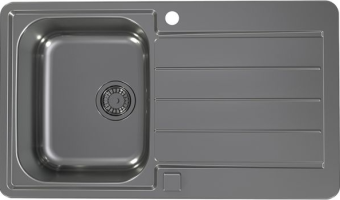 Детальное фото товара: ALVEUS LINE MONARCH 20 ANTHRACITE, мойка, нерж.сталь, антрацит (в компл. с выпуском без сифона)
