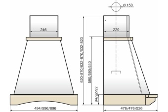 Детальное фото товара: Elikor Ротонда 90П-1000-ПЗД бежевый/дуб неокр