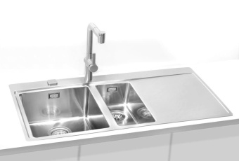 Детальное фото товара: ALVEUS PURE 60L new KMB-90, мойка, нержавеющая сталь, левая (в комплекте с сифоном 1148993)