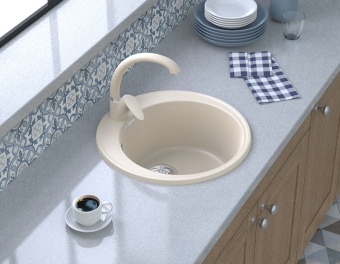 Детальное фото товара: GranFest QUARZ GF-Z08, мойка, гранит, белый