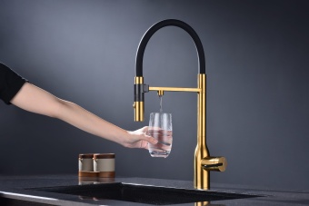 Детальное фото товара: Paulmark Magneto One, смеситель, брашированное золото