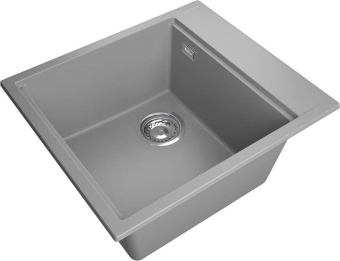 Детальное фото товара: Rivelato TESORO TR-455-L grigio metallizz, мойка, гранит, серый металлик