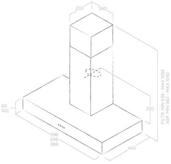 Детальное фото товара: ELICA SPOT URBAN ZINC/A/90