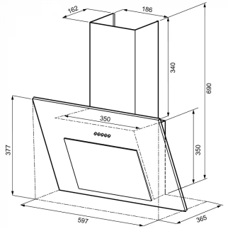 Детальное фото товара: Krona VIERKANT 600 Black PB