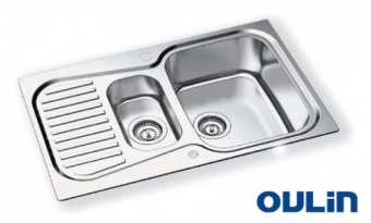 Детальное фото товара: Oulin OL-359S (F&P), мойка, нержавеющая сталь сатин