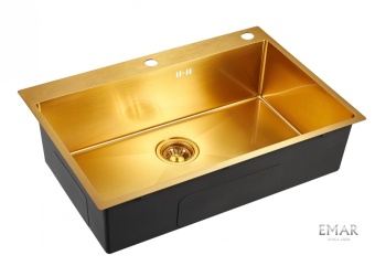 Детальное фото товара: Emar EMB-125A PVD Nano Golden, мойка, золото
