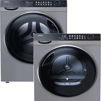 Детальное фото товара: Haier стирка HW100-BD14378S + сушка HD100-A2378S + соед.эл CKS-1