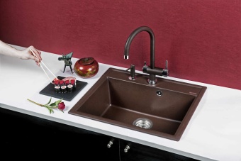 Детальное фото товара: Omoikiri Daisen 51-BL, мойка, гранит, черный