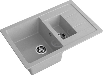 Детальное фото товара: GranFest QUADRO GF-Q-775 KL, мойка, мрамор, серый