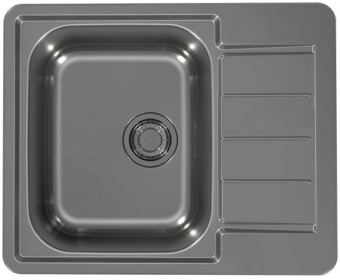 Детальное фото товара: ALVEUS LINE MONARCH 110 ANTHRACITE, мойка, нерж.сталь, антрацит ( в комплекте с выпуском и сифоном)