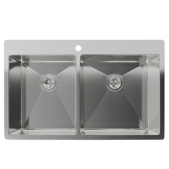 Детальное фото товара: Rivelato RINOX 8050 2В INOX, мойка, нержавеющая сталь