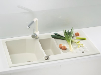 Детальное фото товара: ALVEUS SENSUAL 70 GRANITAL+ ARCTIC-G11M, мойка, гранит, белый (в комп.с сиф 1104729)
