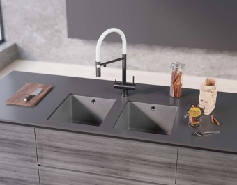 Детальное фото товара: Omoikiri Bosen 38-U-BL, мойка, гранит, черный