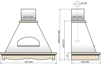 Детальное фото товара: Elikor Бельведер 60П-650-П3Д бежевый/дуб неокрашенный