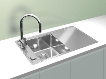 Детальное фото товара: ALVEUS STRICTO 10L new KMB, мойка, нержавеющая сталь, левая (в комплекте с сифоном 1148858)