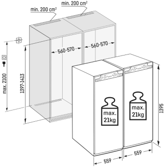 Детальное фото товара: Liebherr IXRF 4555-22 001 набор (состоит из SIFNdi 4556 и IRBci 4550)