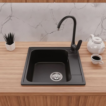 Детальное фото товара: GranFest QUARZ GF-Z48, мойка, гранит, белый
