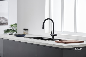 Детальное фото товара: Emar EC-3015 PVD Dark, смеситель, вороненая сталь