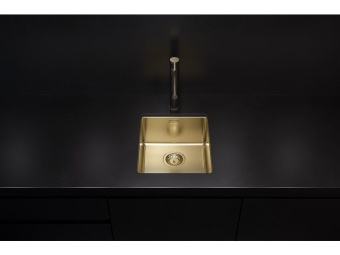 Детальное фото товара: ALVEUS KOMBINO 20 MONARCH GOLD SAT-90, мойка, нерж. сталь, золото (в компл. с выпуском без сиф.)