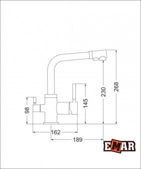 Детальное фото товара: Emar 3003N.5, смеситель, гранит, агат