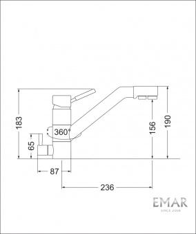 Детальное фото товара: Emar EC-3008, смеситель, хром